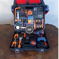 مجموعه 100 عددی دریل شارژی براشلس چکشی طرح بوش هاردمن مدل 2108