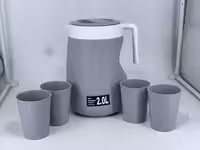 کلمن و فلاسک پارچی به همراه لیوان وارداتی 2 لیتری