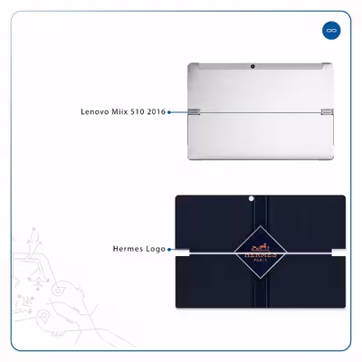برچسب پوششی ماهوت مدل Hermes-Logo مناسب برای تبلت لنوو Miix 510 2016