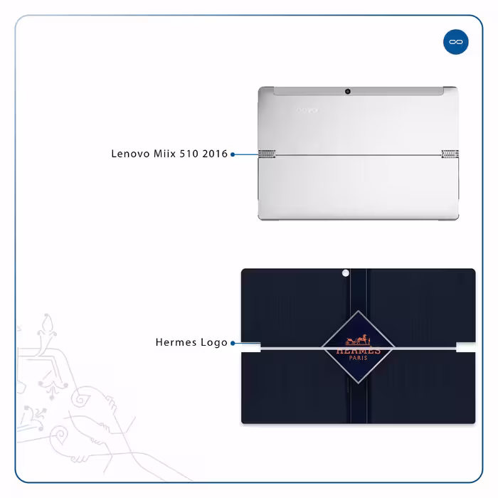 برچسب پوششی ماهوت مدل Hermes-Logo مناسب برای تبلت لنوو Miix 510 2016