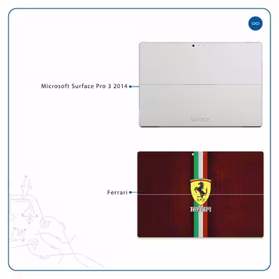 برچسب پوششی ماهوت مدل Ferrari مناسب برای تبلت مایکروسافت Surface Pro 3 2014