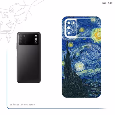 برچسب پوششی ماهوت مدل The Starry Night of van Gogh مناسب برای گوشی موبایل شیائومی Poco M3