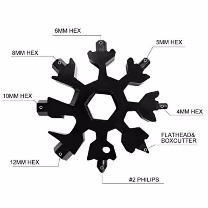 ابزار چندکاره هارمن مدل SNOW FLAKE BLACK 18 IN 1