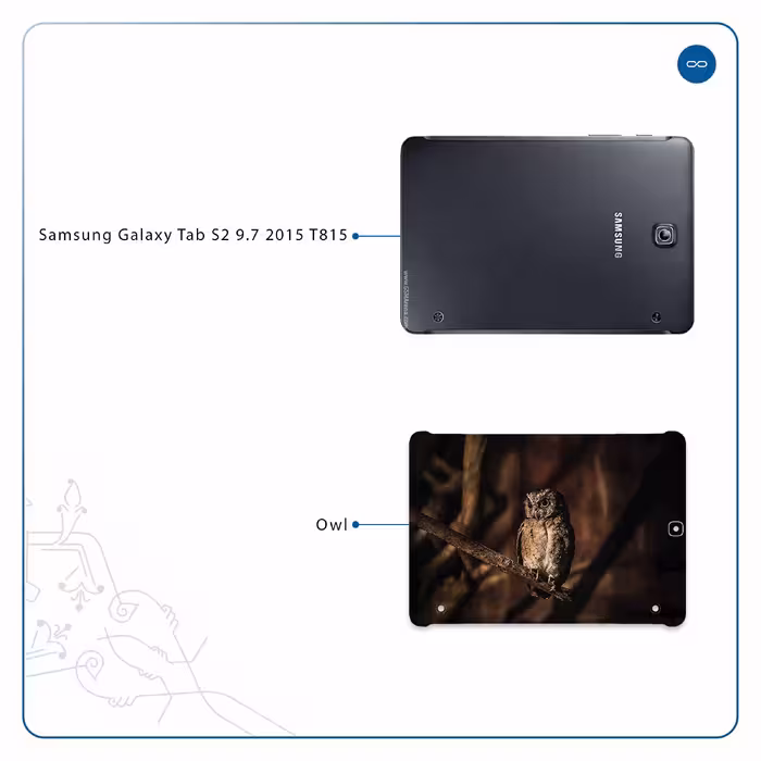 برچسب پوششی ماهوت مدل Owl مناسب برای تبلت سامسونگ Galaxy Tab S2 9.7 2015 T815