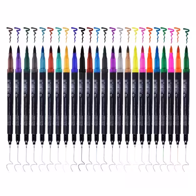 ماژیک آبرنگی 24 رنگ مدل Sky Glory به همراه دفتر رنگ آمیزی