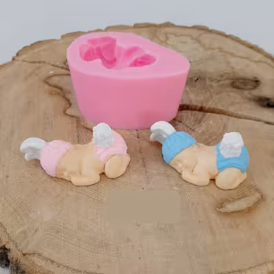 قالب شمع مدل نوزاد کلاه خرگوشی