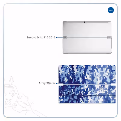 برچسب پوششی ماهوت مدل Army-Winter مناسب برای تبلت لنوو Miix 510 2016