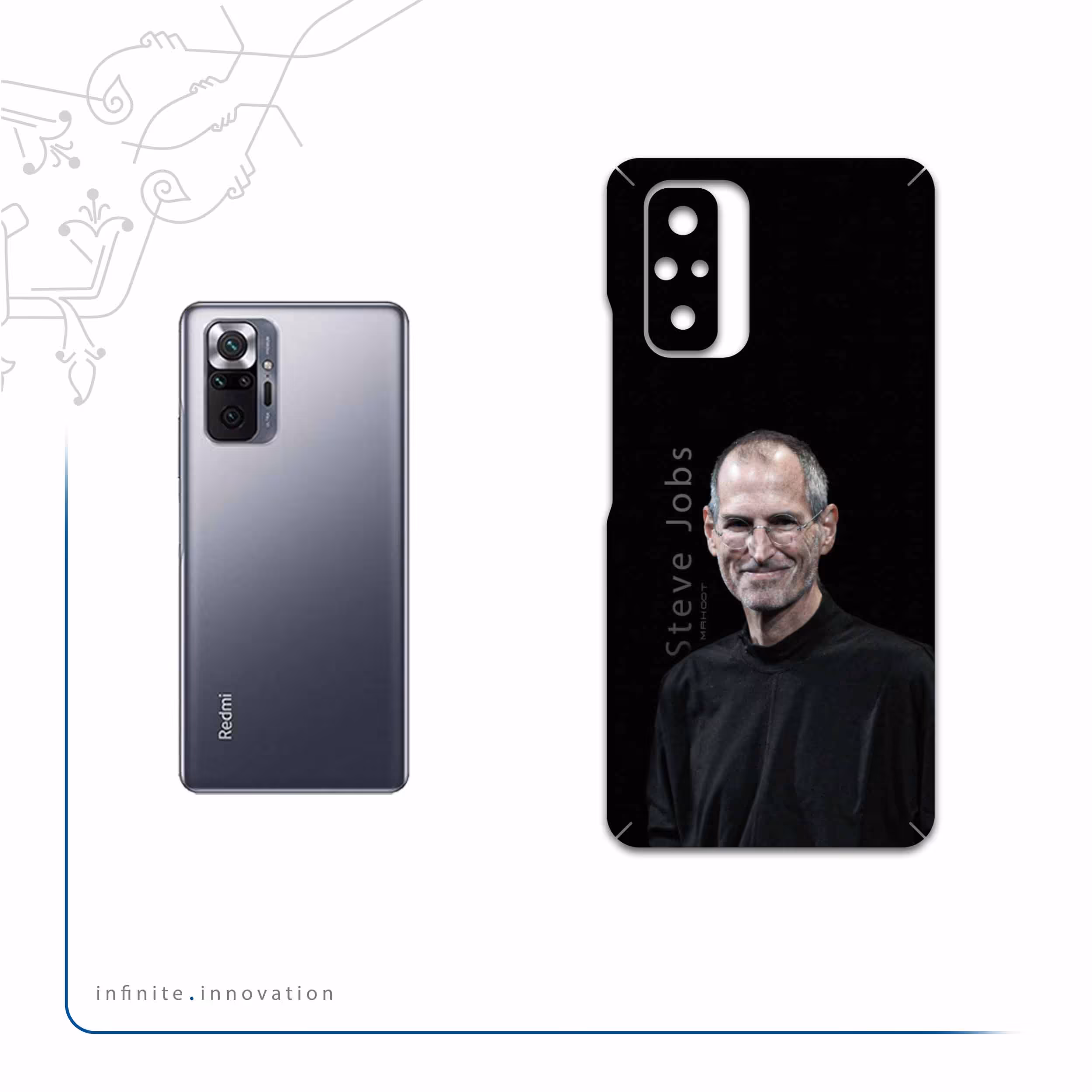برچسب پوششی ماهوت مدل Steve-Jobs مناسب برای گوشی موبایل شیائومی Redmi Note 10 Pro