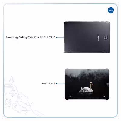 برچسب پوششی ماهوت مدل Swan Lake مناسب برای تبلت سامسونگ Galaxy Tab S2 9.7 2015 T810