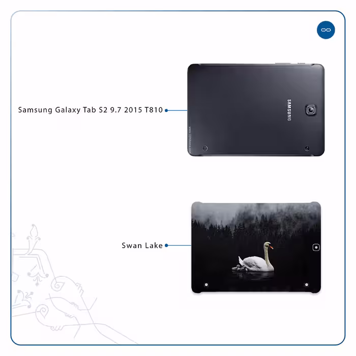 برچسب پوششی ماهوت مدل Swan Lake مناسب برای تبلت سامسونگ Galaxy Tab S2 9.7 2015 T810