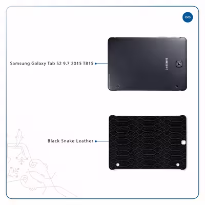 برچسب پوششی ماهوت مدل Black-Snake-Leather مناسب برای تبلت سامسونگ Galaxy Tab S2 9.7 2015 T815