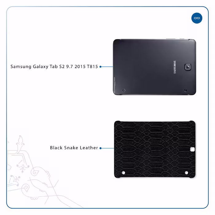 برچسب پوششی ماهوت مدل Black-Snake-Leather مناسب برای تبلت سامسونگ Galaxy Tab S2 9.7 2015 T815