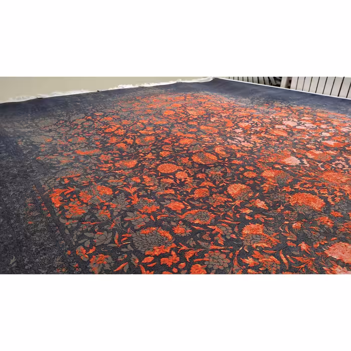 فرش ماشینی زمرد مشهد طرح افشان مدل پتینه