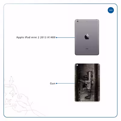 برچسب پوششی ماهوت مدل Gun مناسب برای تبلت اپل iPad mini 2 2013 A1489
