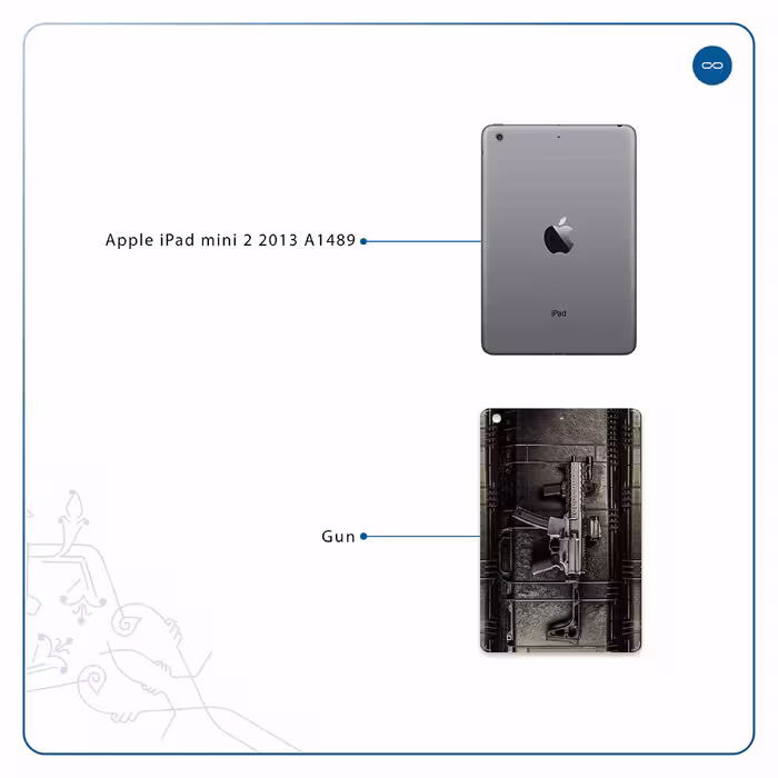 برچسب پوششی ماهوت مدل Gun مناسب برای تبلت اپل iPad mini 2 2013 A1489