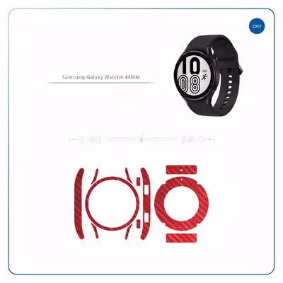 برچسب ماهوت طرح Red Fiber مناسب برای ساعت هوشمند سامسونگ Watch4 44mm