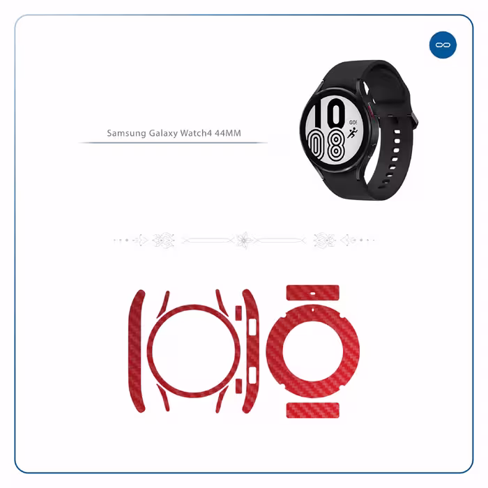 برچسب ماهوت طرح Red Fiber مناسب برای ساعت هوشمند سامسونگ Watch4 44mm