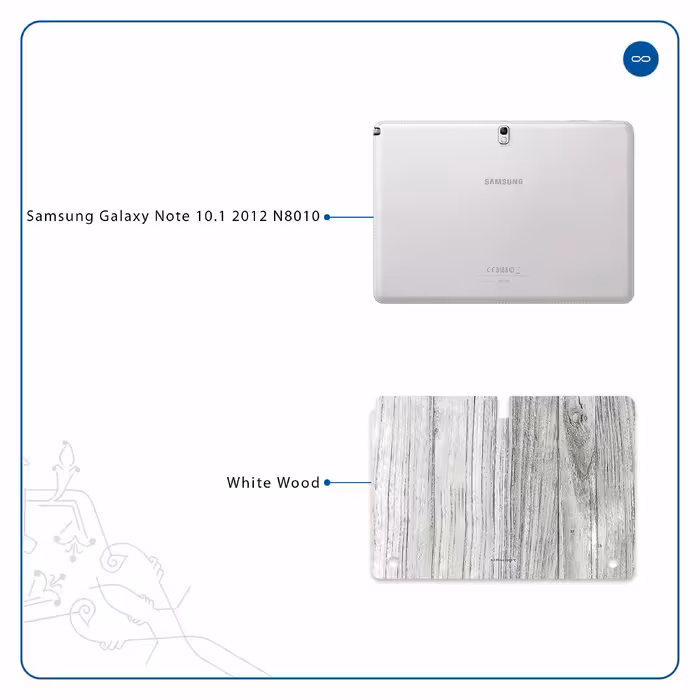 برچسب پوششی ماهوت مدل White Wood مناسب برای تبلت سامسونگ Galaxy Note 10.1 2012 N8010