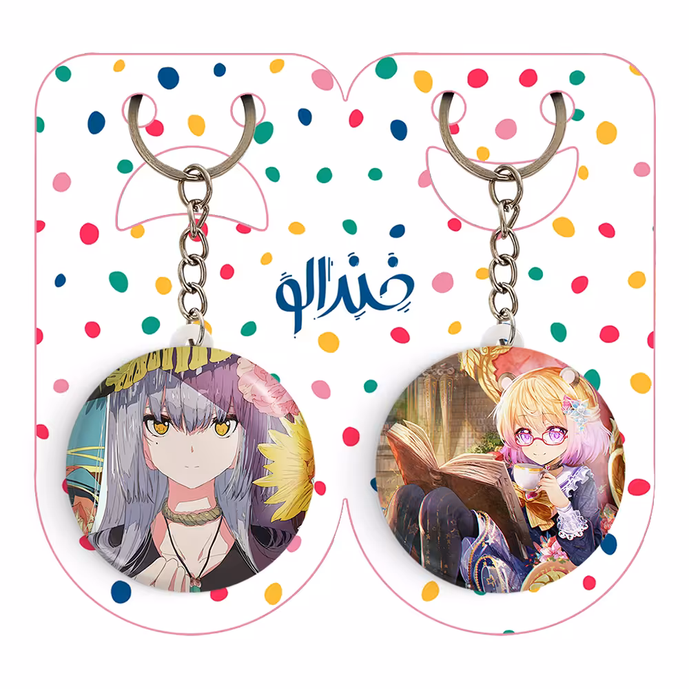 جاکلیدی خندالو مدل دختر انیمه ای کد 1808018079 مجموعه 2 عددی