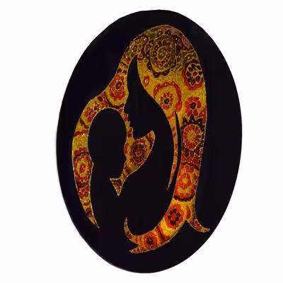 بشقاب ویترای طرح مادر و کودک کد ma-23