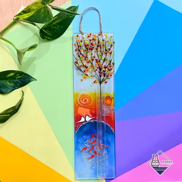 گلدان آویز شیشه ای طرح نه