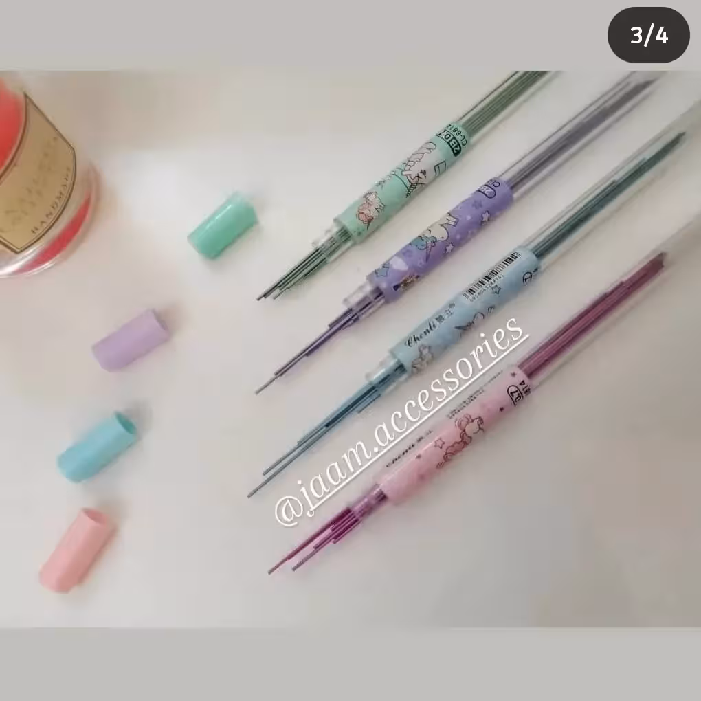 نوک‌ اتود رنگی، سایز 7 دهم کیفیت عالی، با جلد یونیکورنی