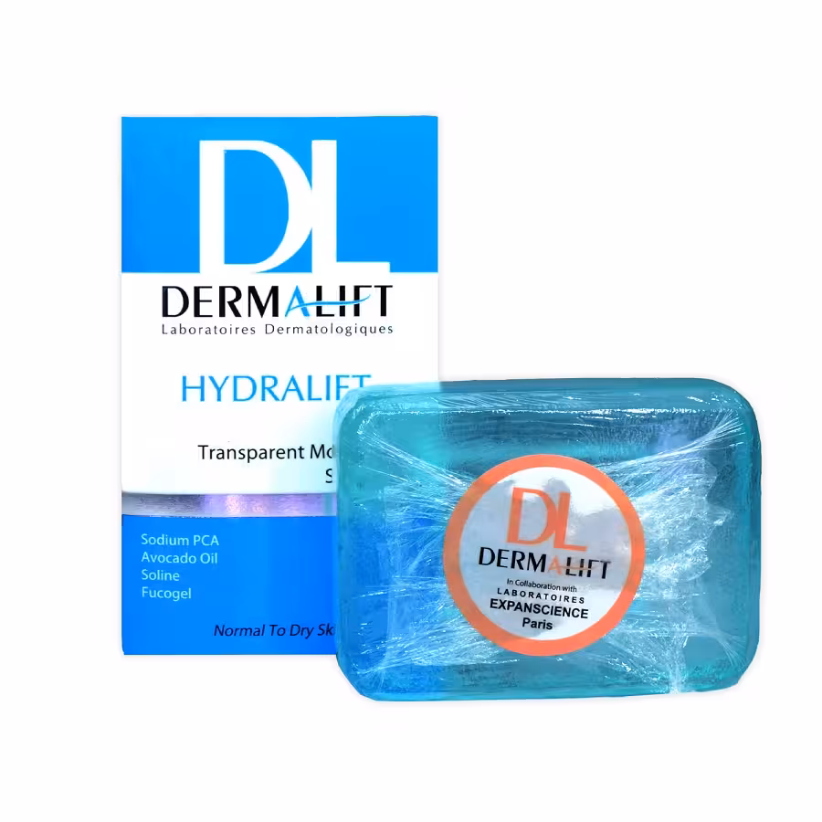 پن شفاف مرطوب کننده هیدرالیفت درمالیفت مناسب پوست معمولی تا خشک 100 گرم Dermalift Hydralift Transparent Moisturizing Syndet Bar For Normal And Dry Skins