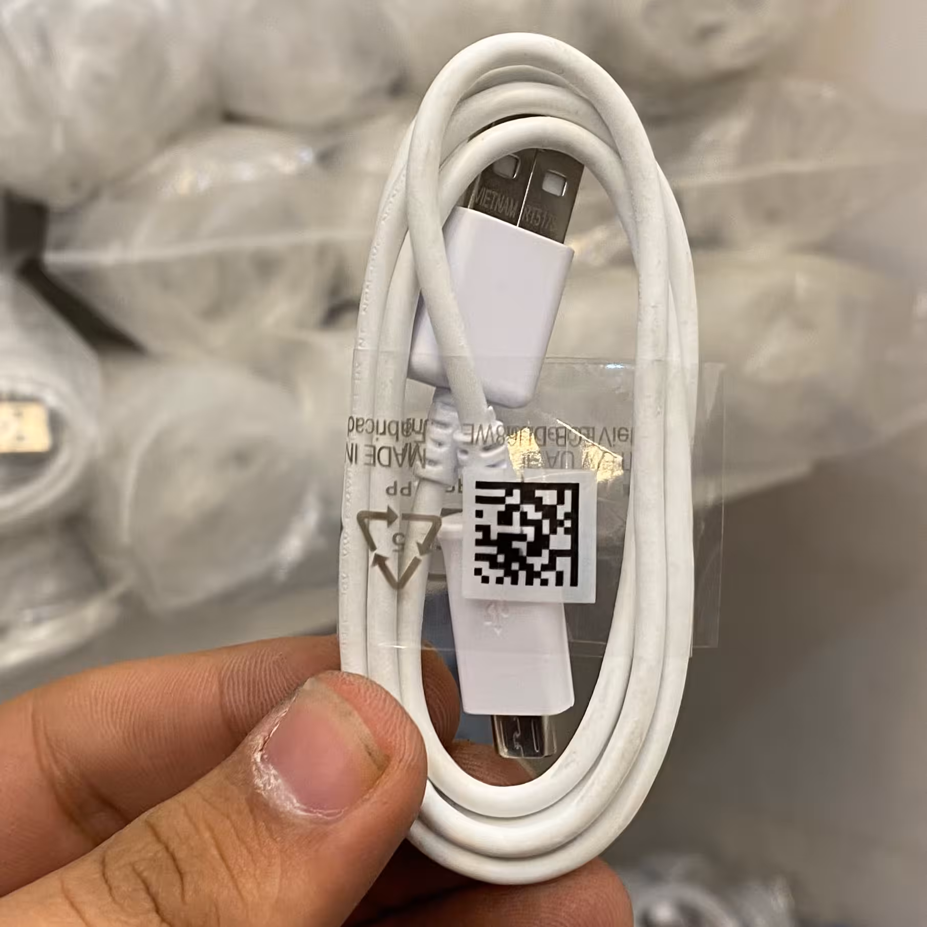 کابل سامسونگ SAMSUNG مدل A5 اندروید فست microUSB سفید بسته 10 عددی عمده 