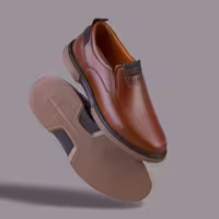 کفش چرم مردانه اسپرت کد SP134TN رنگ عسلی