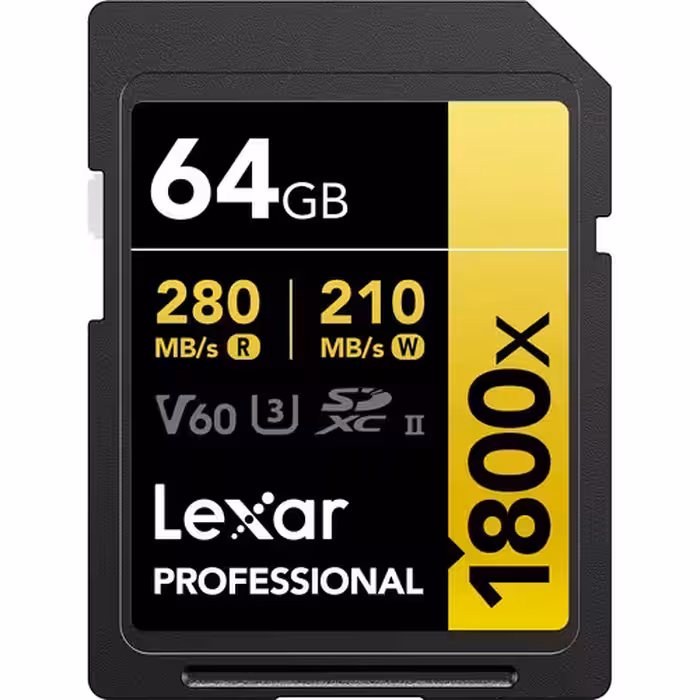 کارت حافظه لکسار Lexar 64GB Professional 1800x UHS-II SDXC Memory Card