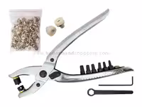 انبر 3 کاره پانچ، پرچ و منگنه زن به همراه منگنه S42 و پرچ دکمه نوزاد