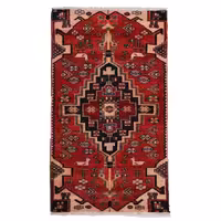 فرش قدیمی دستبافت دو متری طرح لچک ترنج کد 4020502