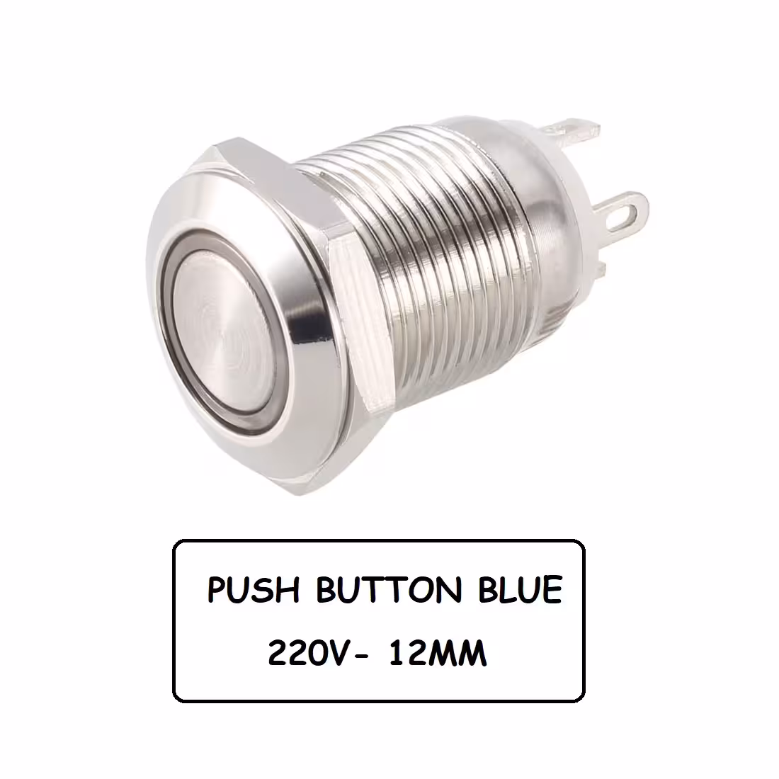 کلید شستی LED دار استیل (PUSH) قطر 220V – 12mm