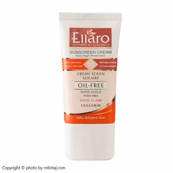کرم ضد آفتاب بژ روشن SPF50 الارو پوست چرب