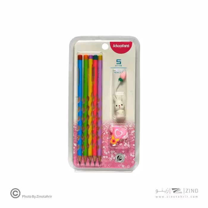 مدادمشکی فانتزی سه گوش بلیستر5عددی همراه با سرمدادی اسکول فنز کد92456