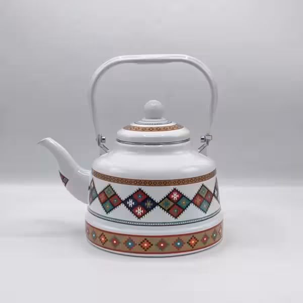 کتری لعابی مراکشی 2/5 لیتر سفید 332602