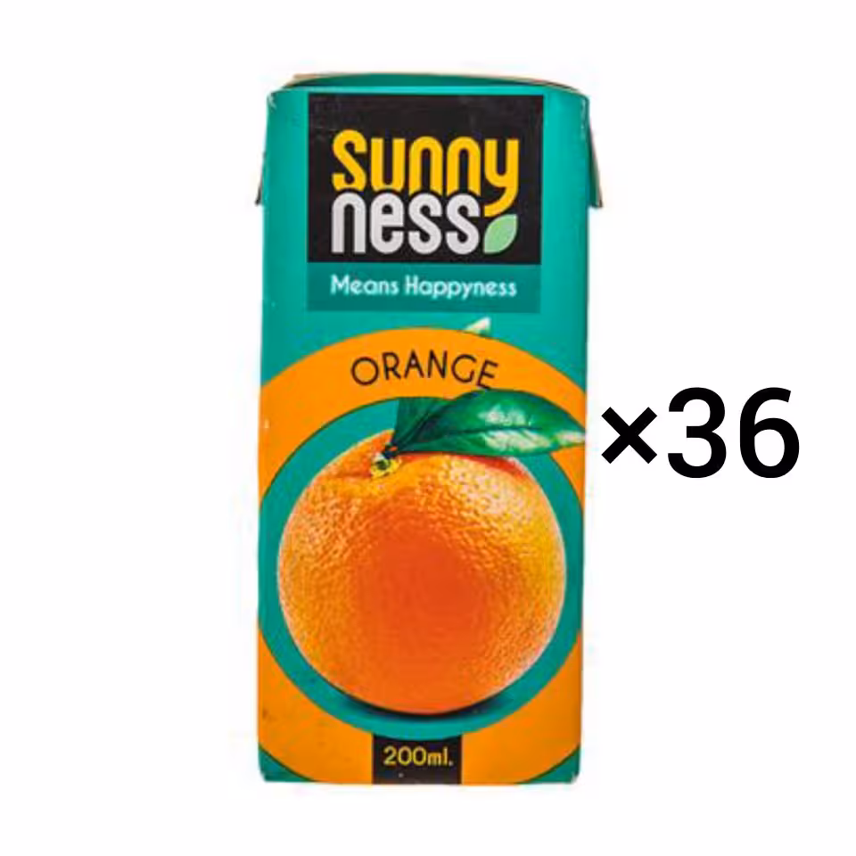 آبمیوه سانی نس با طعم پرتقال باکس 36 عددی sunnyness