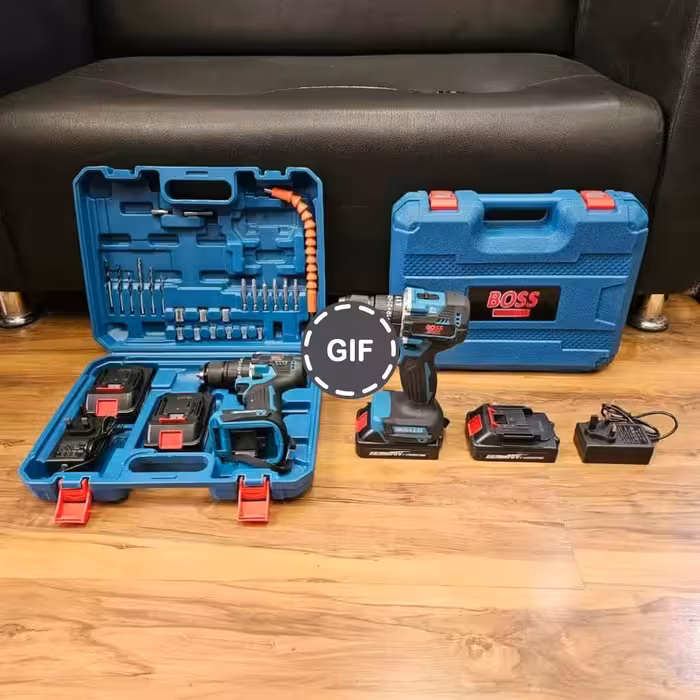 دریل پیچ گوشتی چکشی طرح ماکیتا شارژی سه نظام فلزی 36 ولت براشلس باس مدل BOSS 50-100N.M