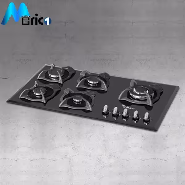 گاز رومیزی میلان کد G89 پنج شعله شیشه