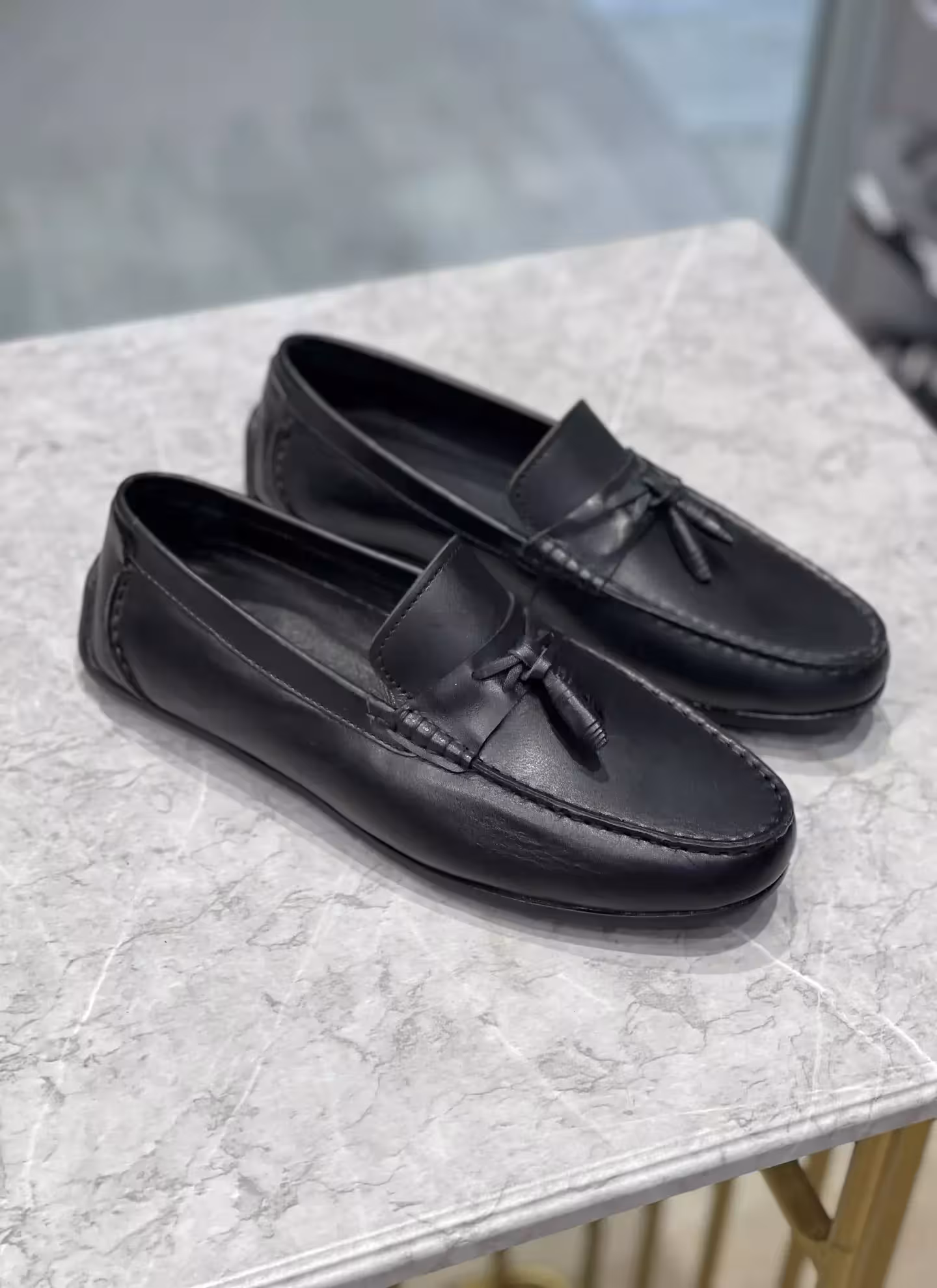 کالج چرم مردانه منگوله دار سایز40 رنگ مشکی کد GR2-2021