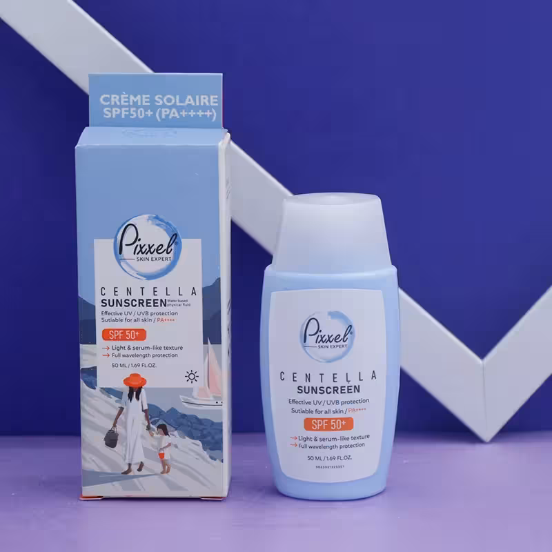 عمده فروشی کرم ضدآفتاب بدون رنگ SPF 50 سنتلا پیکسل مناسب انواع پوست 50 میل 92568