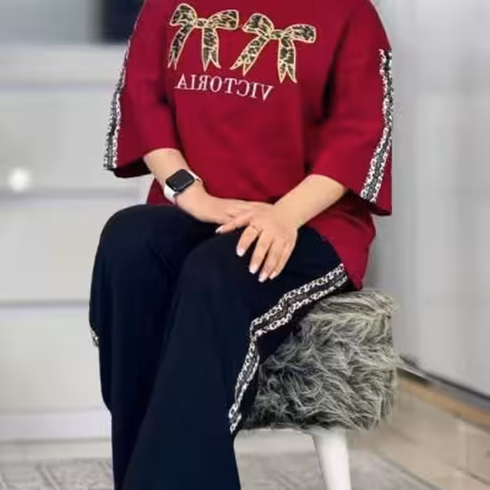 ست لانگ بگ پاپیون تیشرت شلوار 170