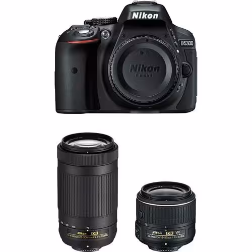 دوربین عکاسی نیکون Nikon D5300 با لنزهای 55-18 و 70-300 AFP-VR
