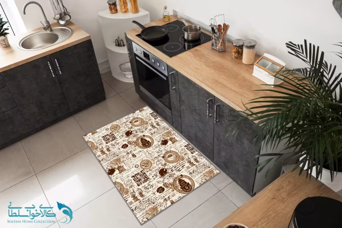فرشینه آشپزخانه طرح قهوه کد FR1586