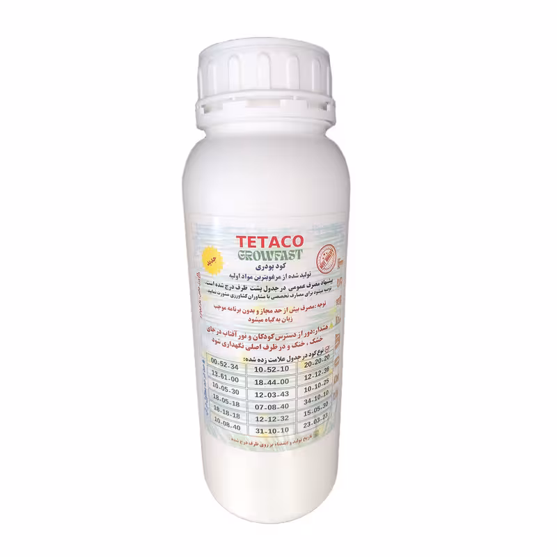 کود پودری NPK 12-12-36 TE تتاکو مدل GROWFAST وزن 1 کیلوگرم