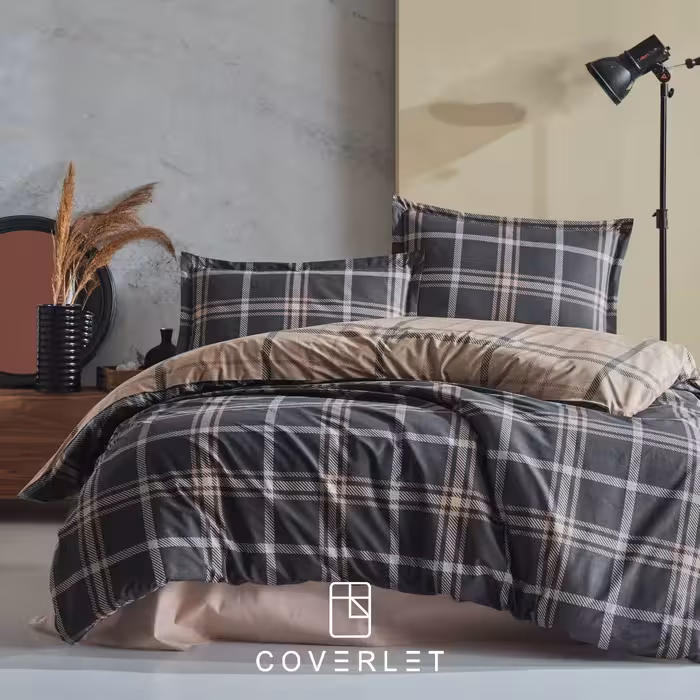 روتختی طوسی بژ طرح چهارخانه کاوری مدل Arbon