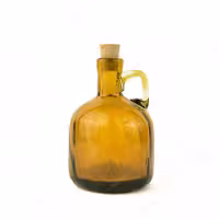بطری آبگینه دست ساز استوانه ای عسلی سایز 3- کد 025 