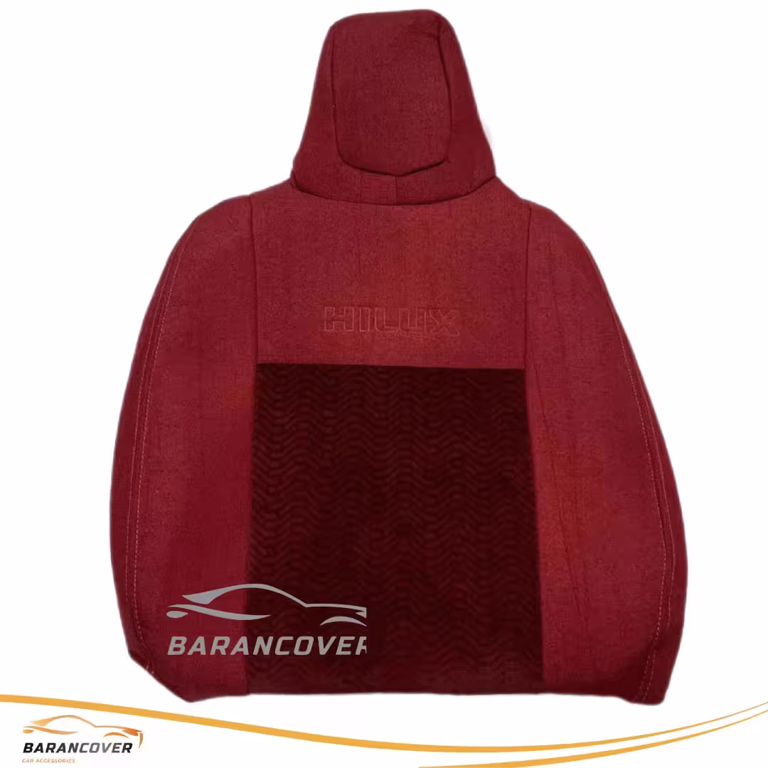 روکش صندلی تویوتا هایلوکس 2018 (داعشی) پارچه وسط کتان رنگ زرشکی