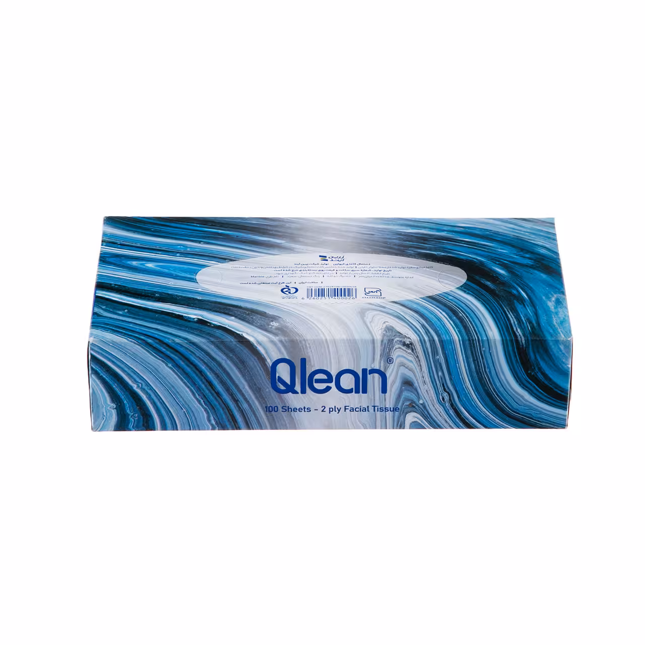 دستمال کاغذی جعبه ای کیولین 100 برگ دو لایه