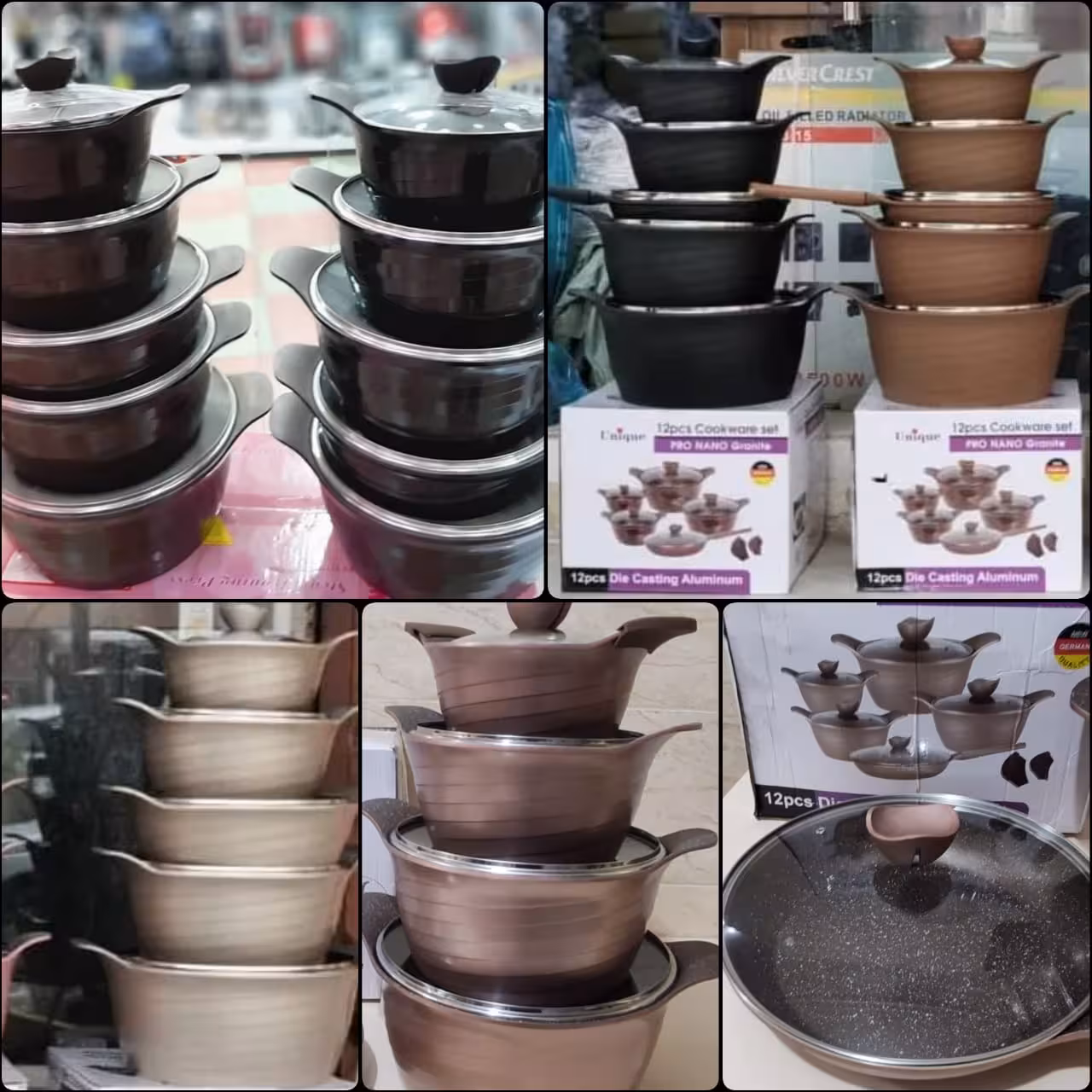 سرویس قابلمه یونیک 12 تیکه نانو گرانیت لبخندی Unique